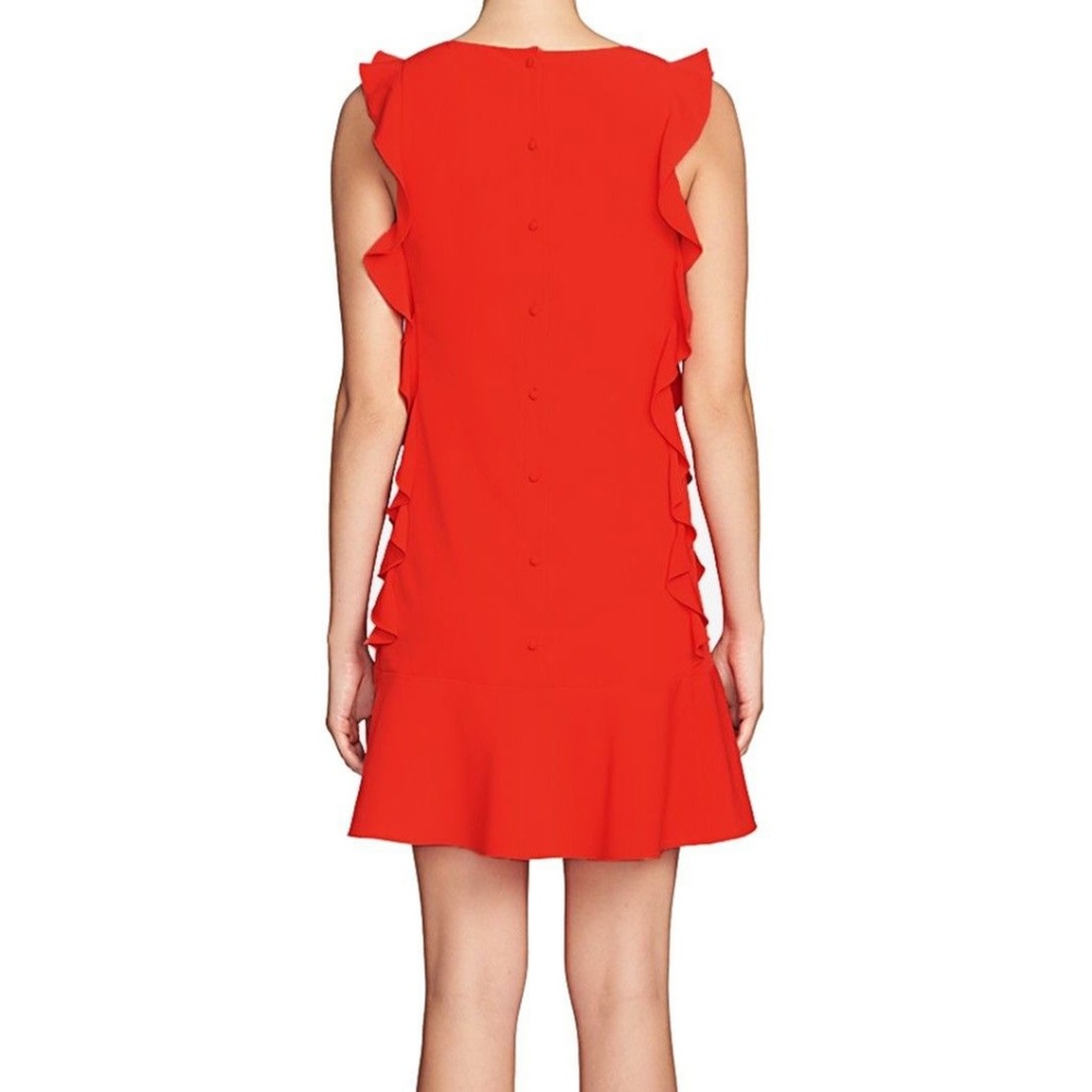 NWT CeCe Red Ruffled Button-Back Shift Dress - Picture 2 of 4